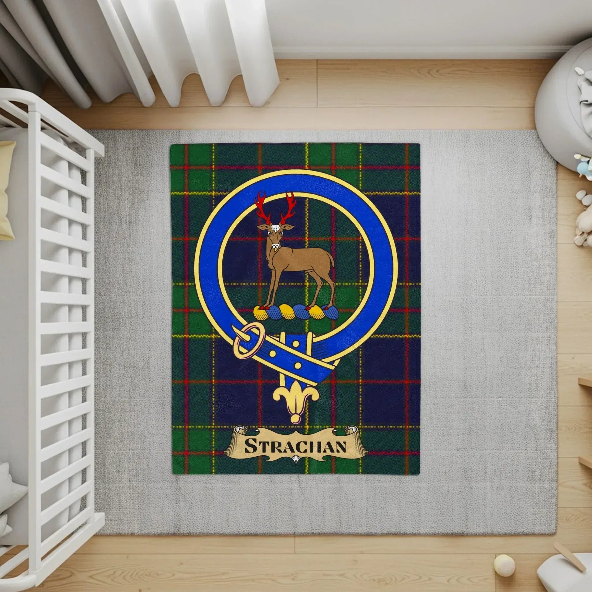 Strachan Tartan Deer Crest Living Room Rug product
