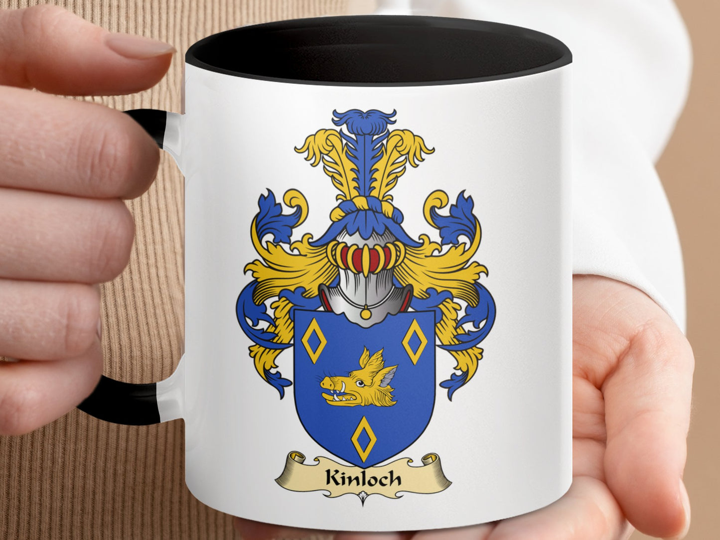 Clan Kinloch Scottish Coat of Arms Accent Mug - Living Stone Gifts