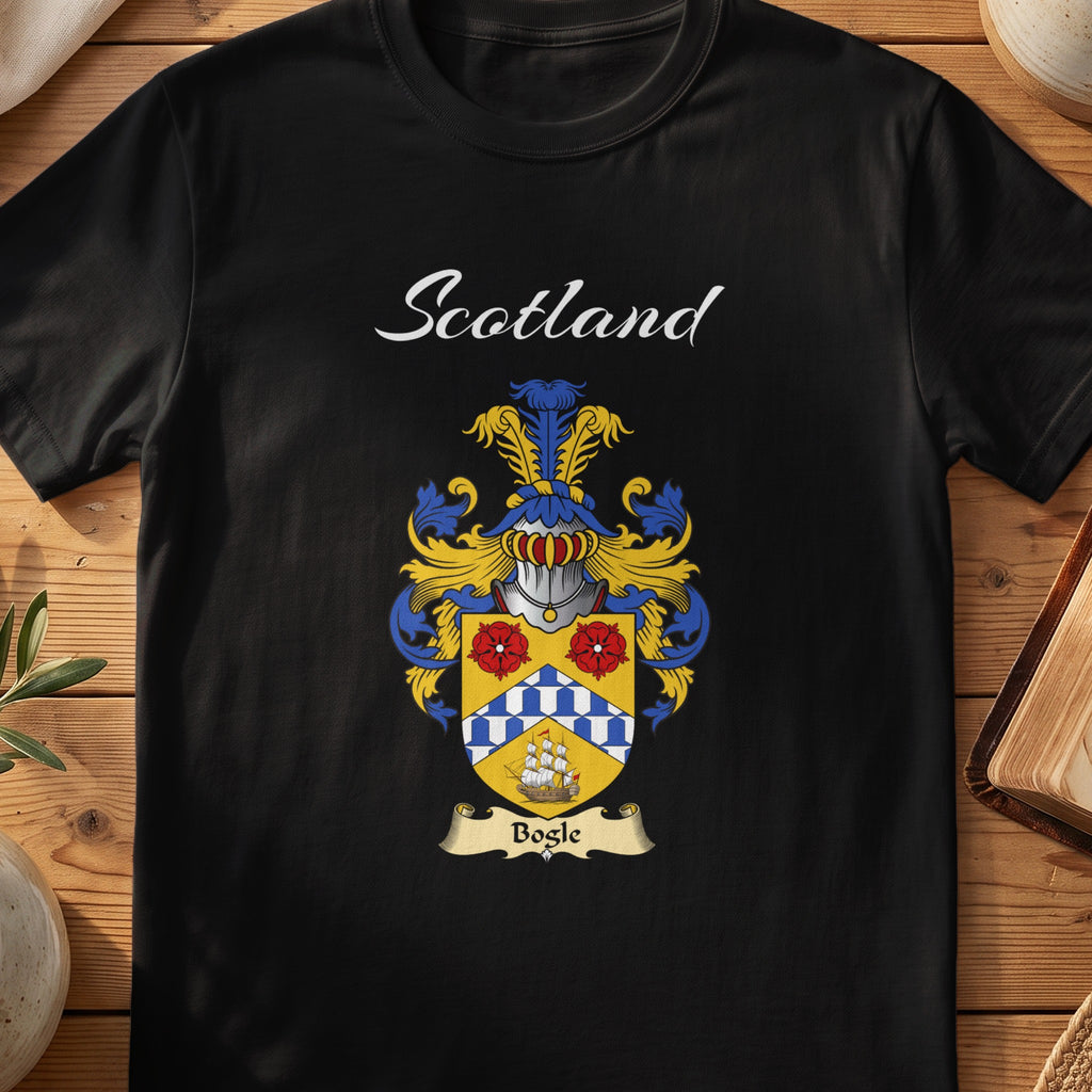 Bogle Scottish family shield T-shirt in Black