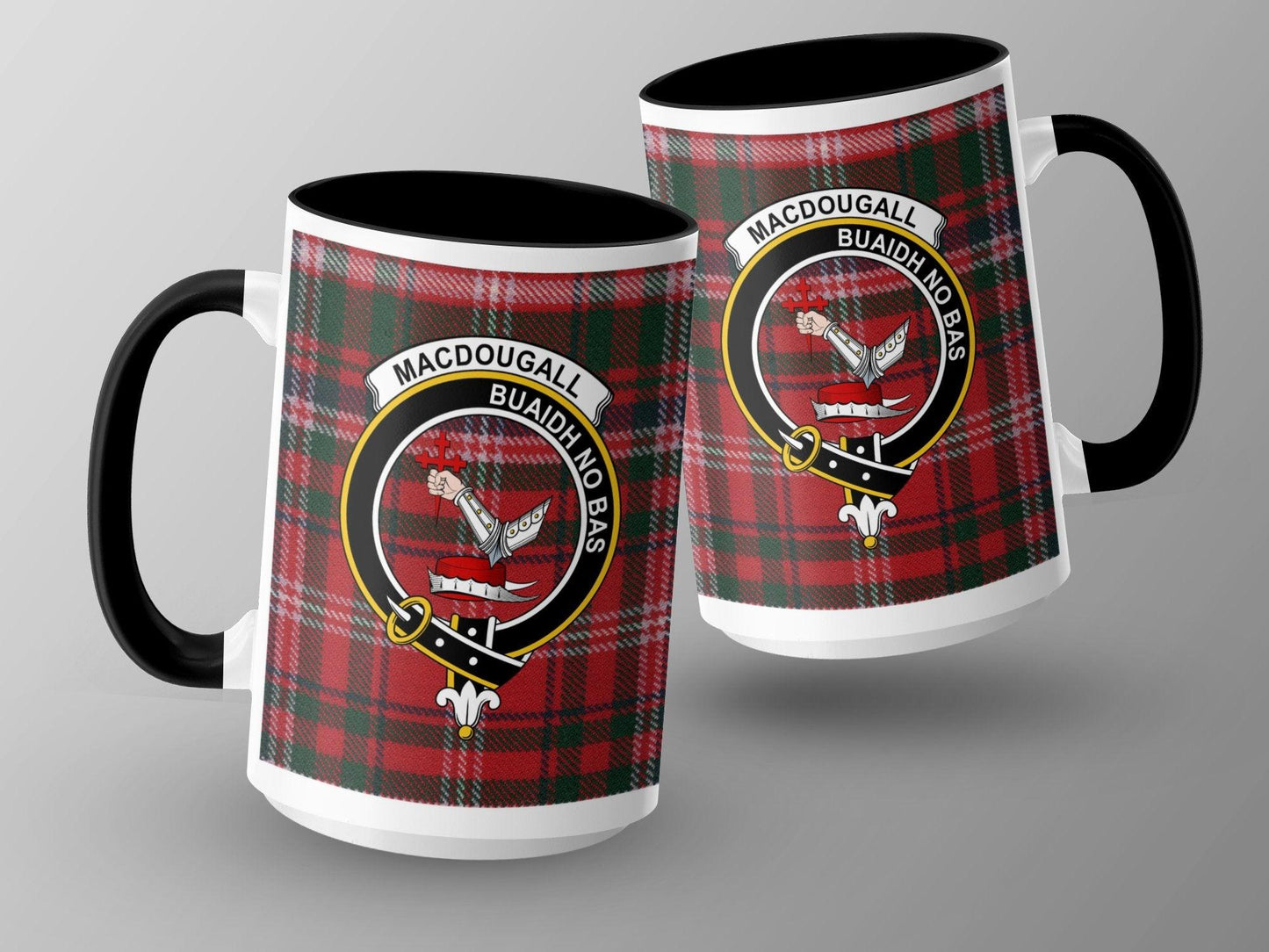 Traditional Scottish MacDougall Clan Crest Plaid Design Mug - Living Stone Gifts