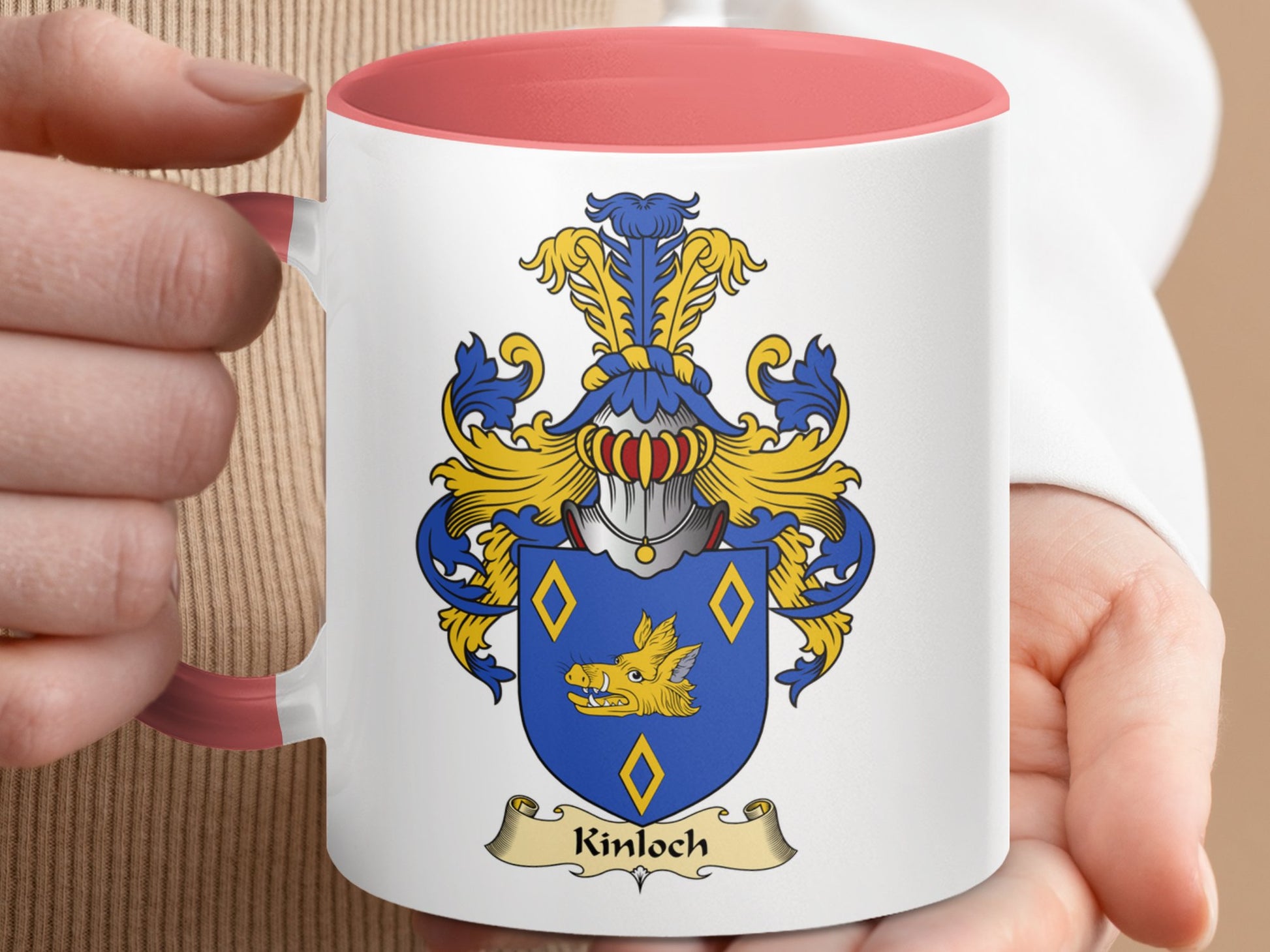 Clan Kinloch Scottish Coat of Arms Accent Mug - Living Stone Gifts