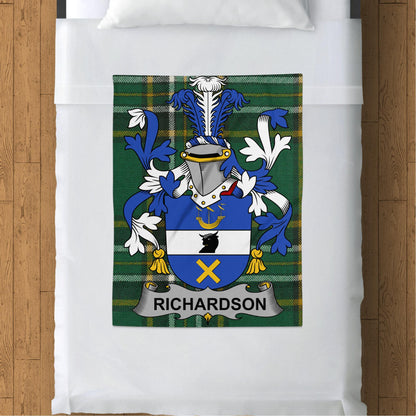 Richardson Surname Irish Tartan Throw Blanket - Living Stone Gifts