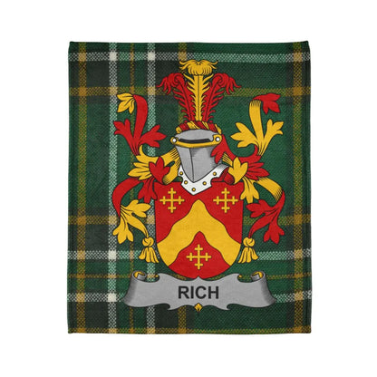 Rich Embroidered Coat of Arms Tartan Blanket product