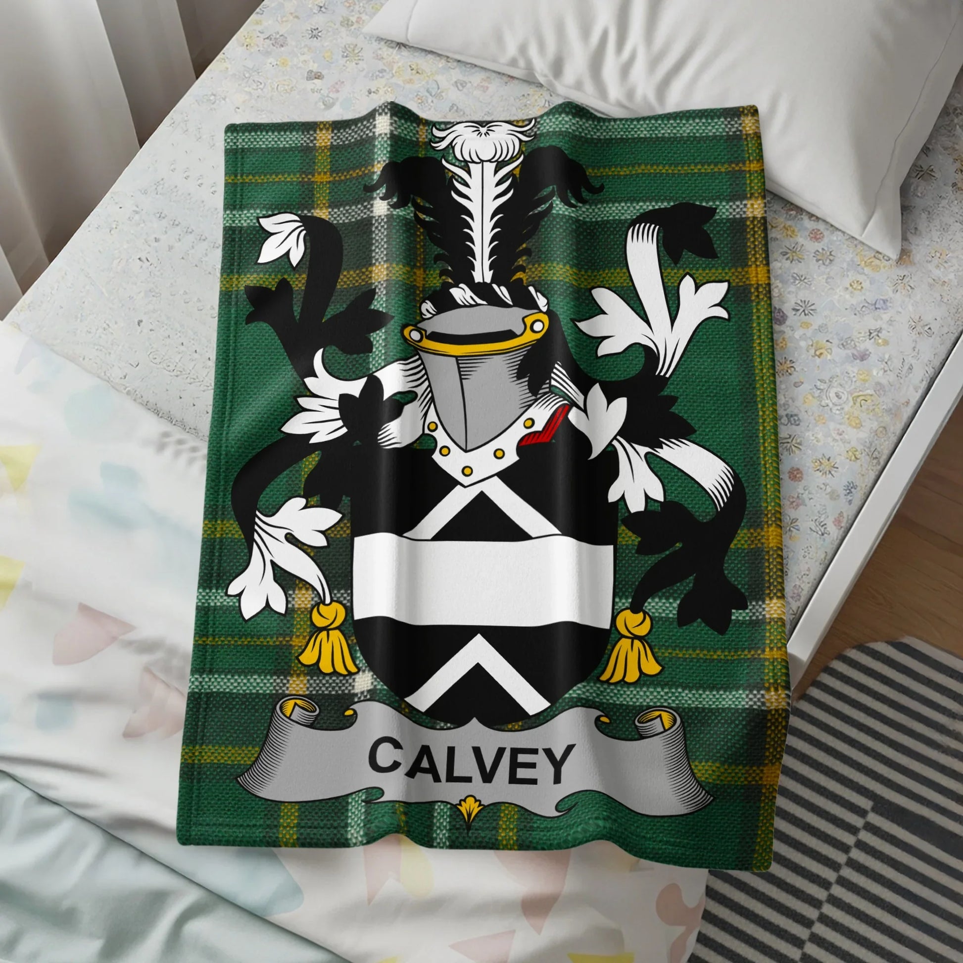 Calvey Family Crest Tartan Pattern Blanket product
