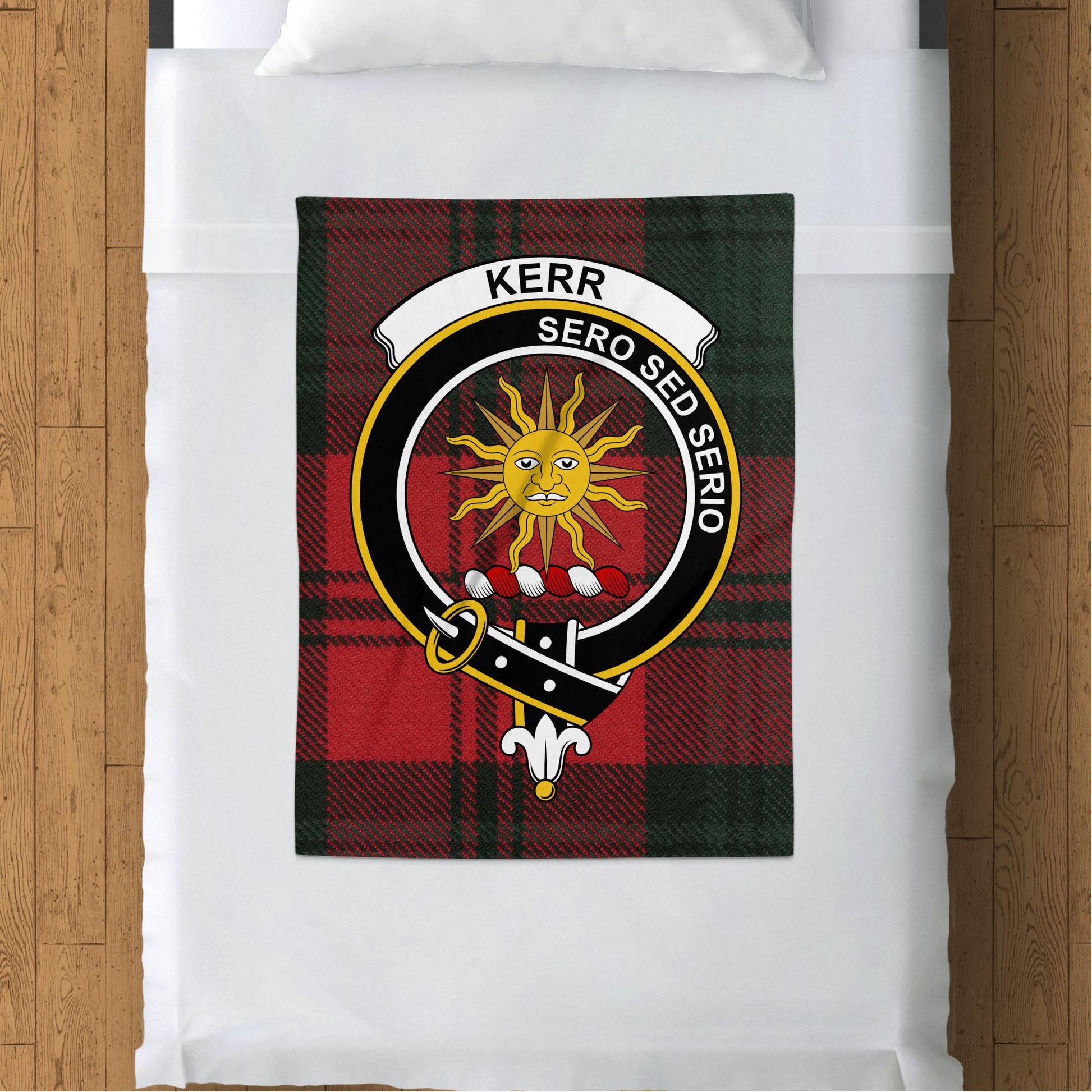 Scottish Clan Kerr Crest Tartan Blanket - Living Stone Gifts