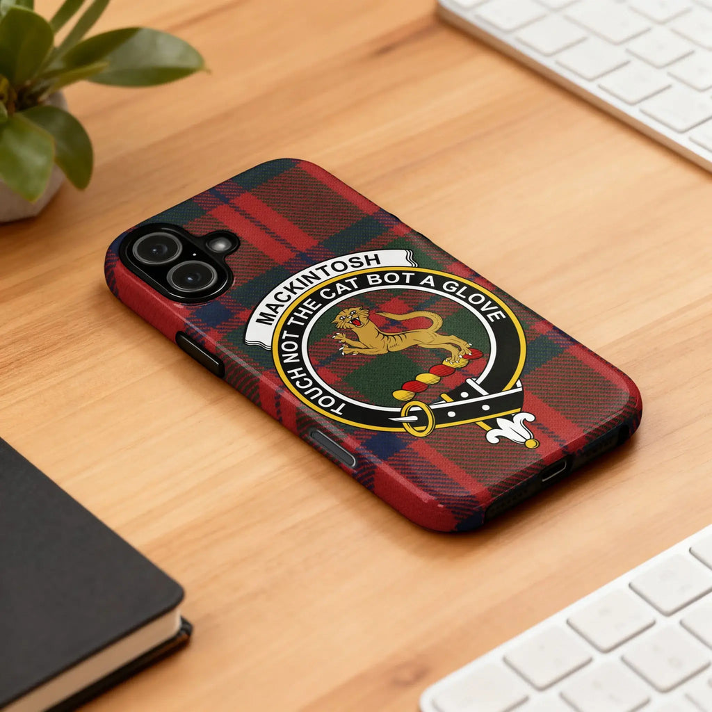 Mackintosh Crest Plaid Case with Lion Graphic Design
