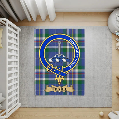 Clan Traill Tartan Rug with Family Crest Design product