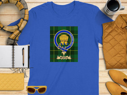 Industriam Ditat Waugh Clan Crest Scottish Tartan T-Shirt - Celtic Ancestry Gifts