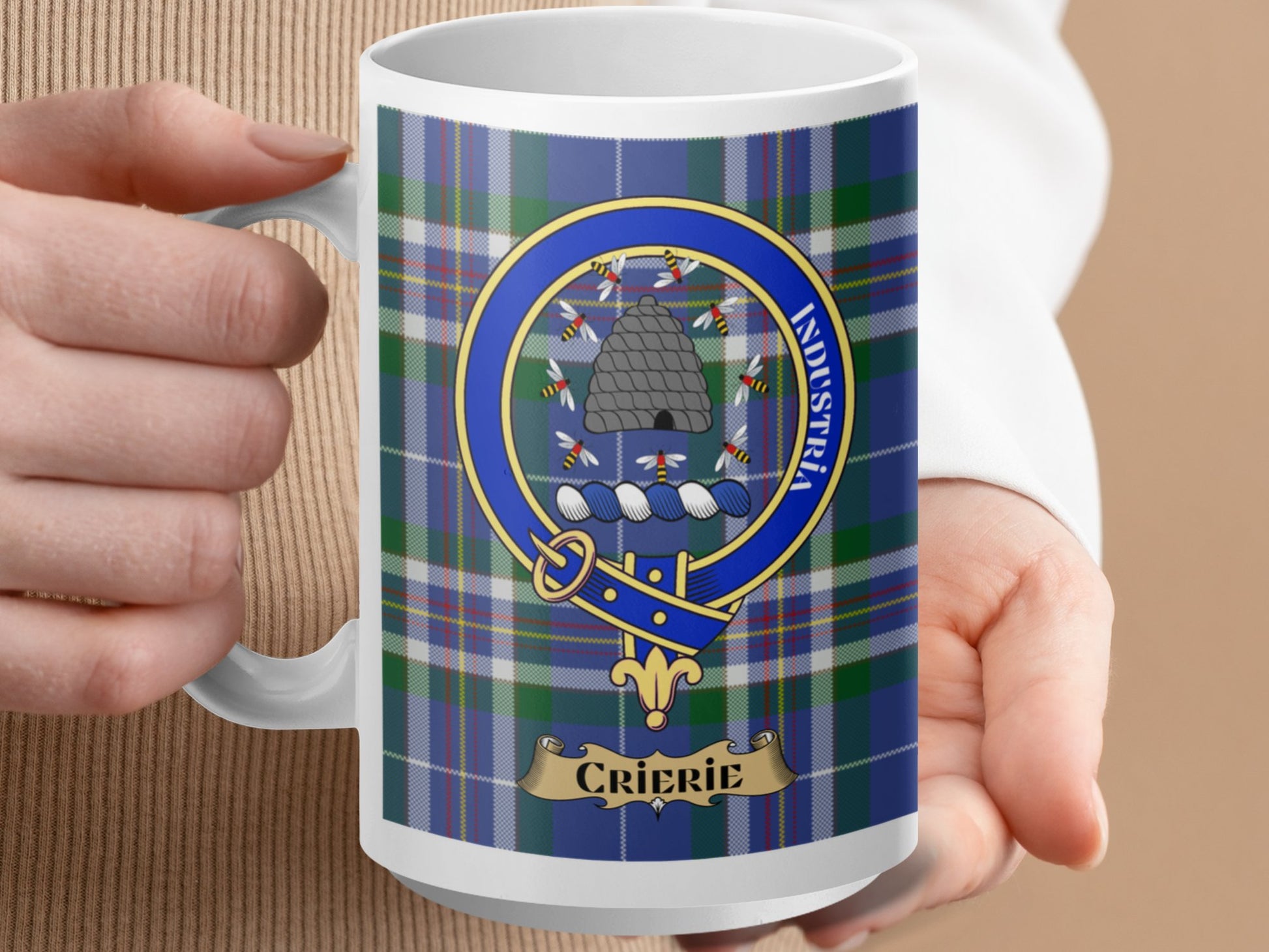 Clan Ferguson Crierie Scottish Tartan Crest Mug - Living Stone Gifts