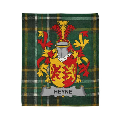Heyne Family Crest on Tartan Plaid Blanket product