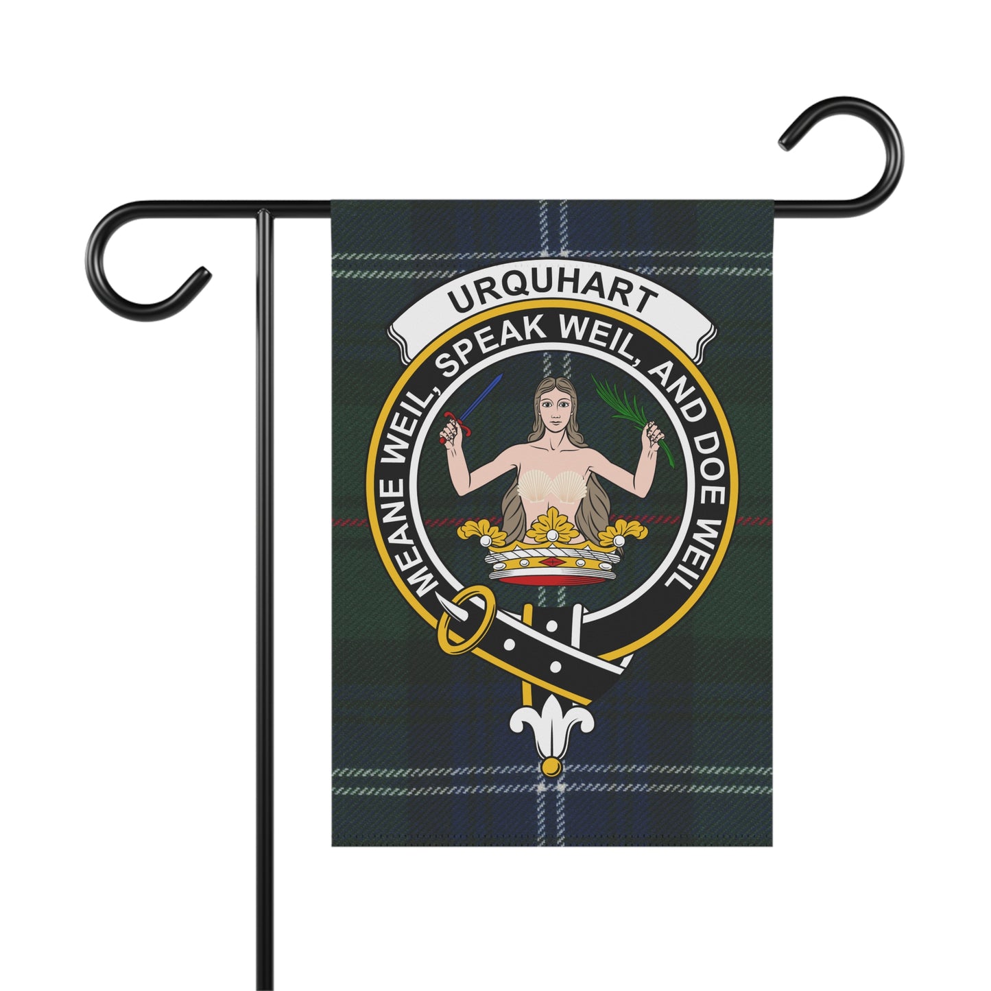 Urquhart Clan Scottish Tartan Crest Garden Flag