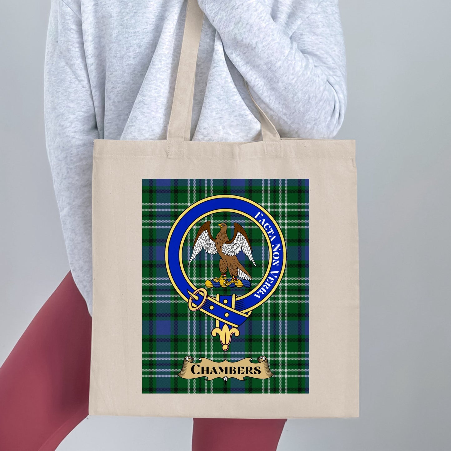 Chambers Family Crest Scottish Tartan Tote Bag - Living Stone Gifts