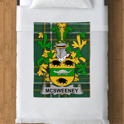 McSweeney Surname Irish Tartan Throw Blanket - Living Stone Gifts