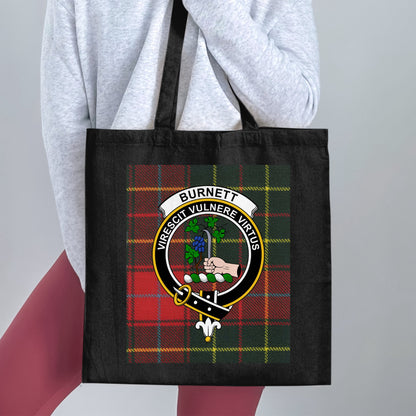 Burnett Clan Scottish Tartan Crest Tote Bag - Living Stone Gifts