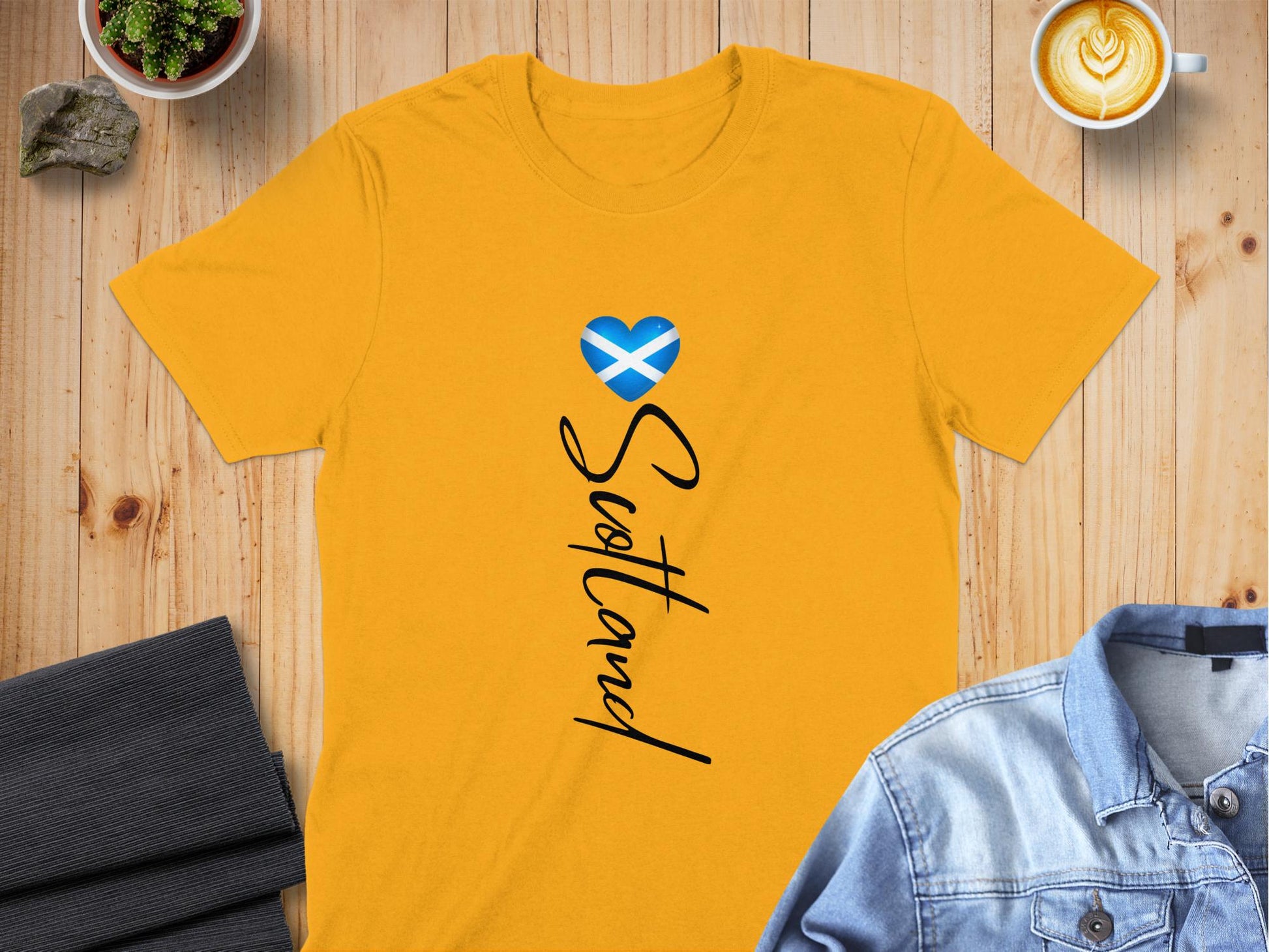 Scotland Heart with Text Vertical Design T-Shirt - Living Stone Gifts