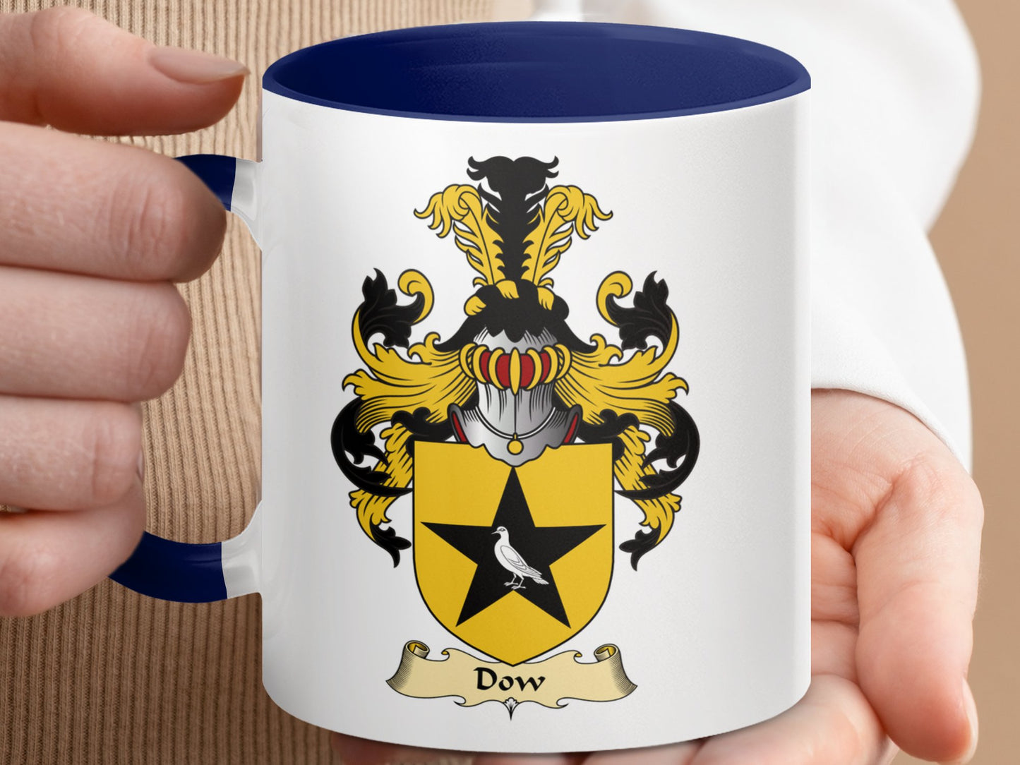 Clan Dow Scottish coat of arms accent coffee Mug - Living Stone Gifts