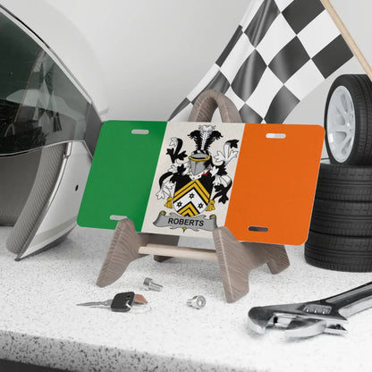 Irish Flag Roberts Family Crest License Plate product