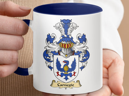 Clan Carnegie Scottish Coat of Arms Accent Coffee Mug - Living Stone Gifts