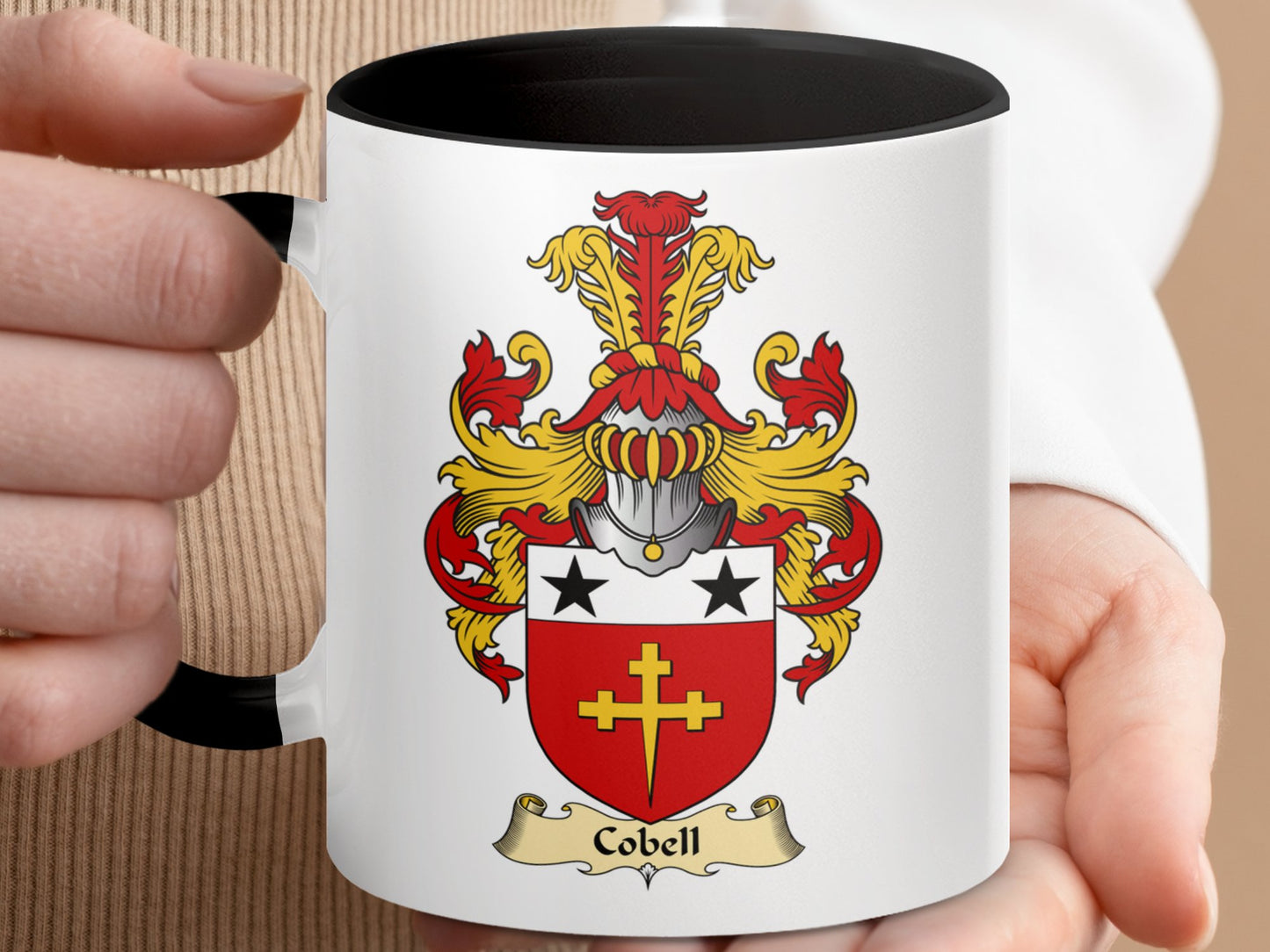 Cobell Scottish Clan Coat of Arms Accent Mug - Living Stone Gifts