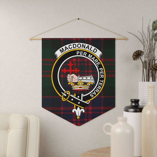 Macdonald Clan Scottish Tartan Shield Wall Pennant - Celtic Ancestry Gifts