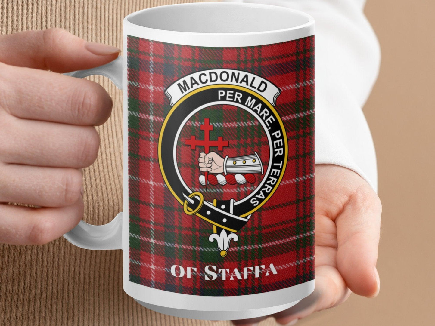 MacDonald Crest Tartan Plaid Clan Heritage Mug - Living Stone Gifts