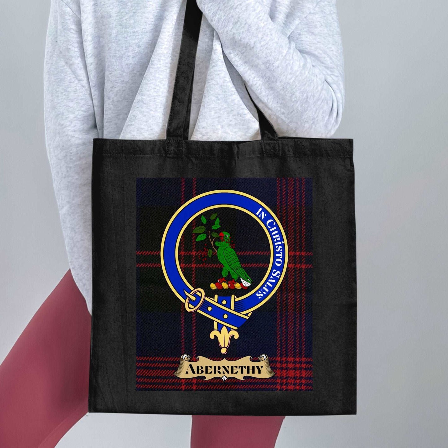 Abernethy Clan Crest Scottish Tartan Tote Bag - Living Stone Gifts