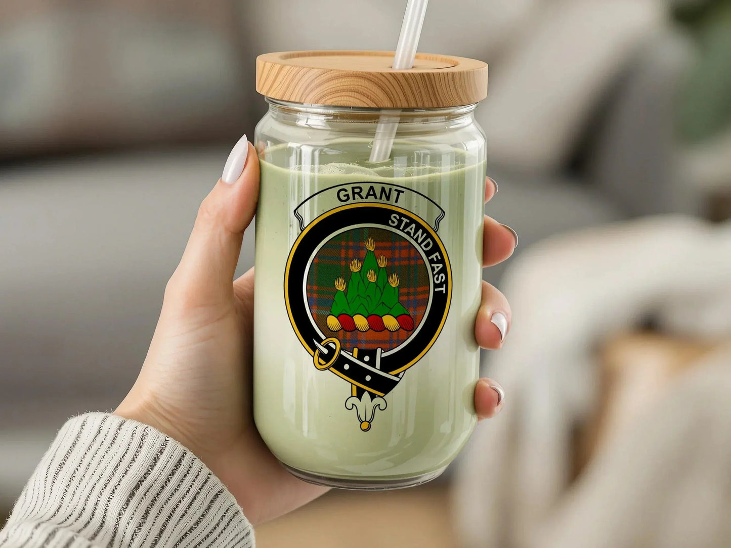 Personalized Clan Grant Tartan Candle Holder product