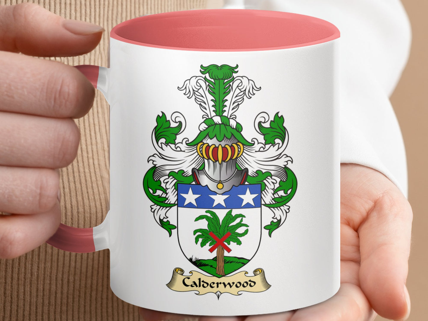 Calderwood Scottish Clan Coat of Arms Accent Mug - Living Stone Gifts