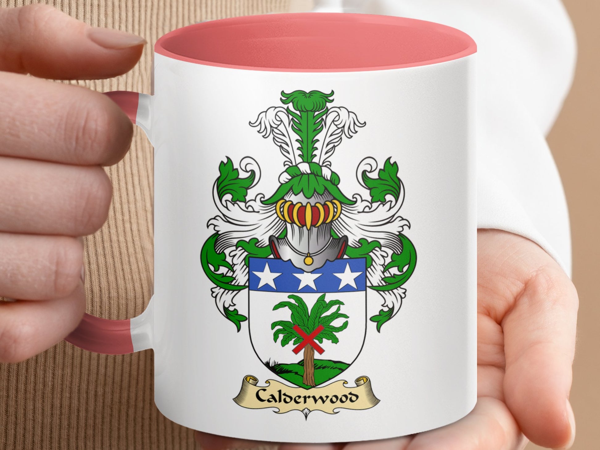 Calderwood Scottish Clan Coat of Arms Accent Mug - Living Stone Gifts