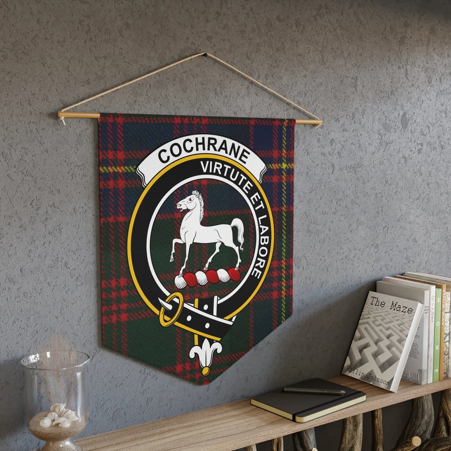 Cochrane Virtute Et Labore Scottish Tartan Wall Banner product