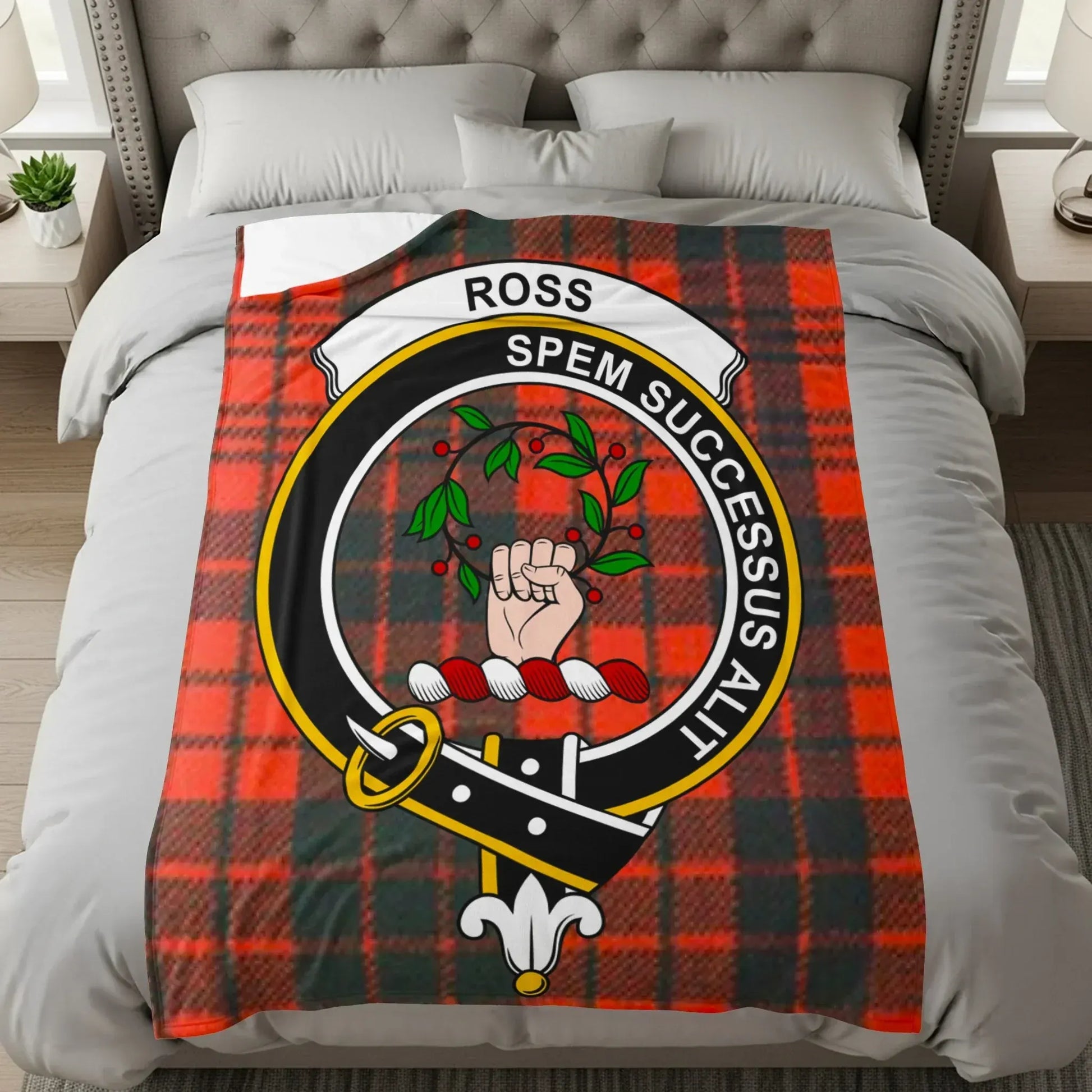 Clan Ross Spem Successus Alta Tartan Blanket product
