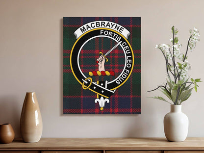 MacBrayne Scottish Tartan Crest Family Canvas - Celtic Ancestry Gifts