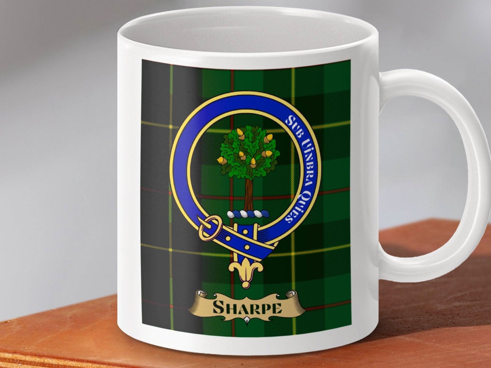 Classic Sharpe Family Crest Clan Badge Mug Product