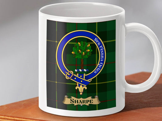 Classic Sharpe Family Crest Clan Badge Mug Product