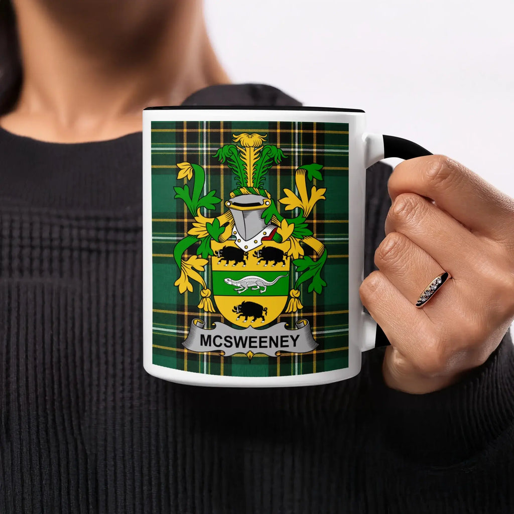 McSweeney Irish heritage mug with black handle and interior