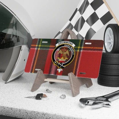 Drummond Gang Warily Red Plaid License Plate product