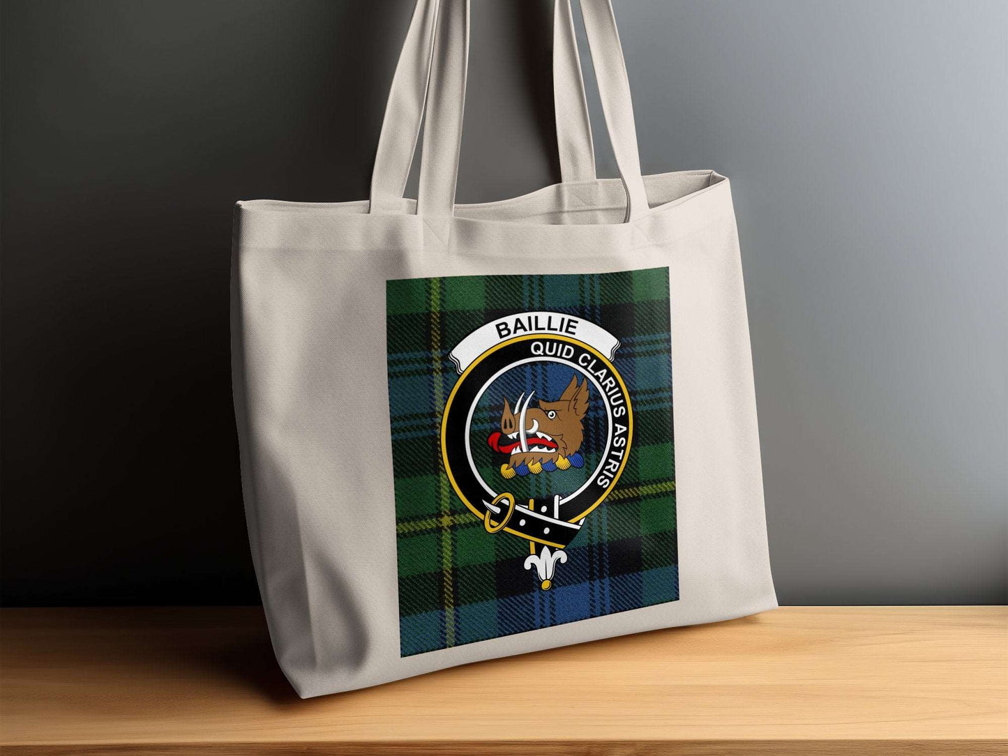 Baillie Quid Clarius Astris Clan Crest Tote Bag - Living Stone Gifts