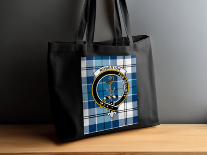 Scottish Clan Crest with Tartan Background Tote Bag - Living Stone Gifts