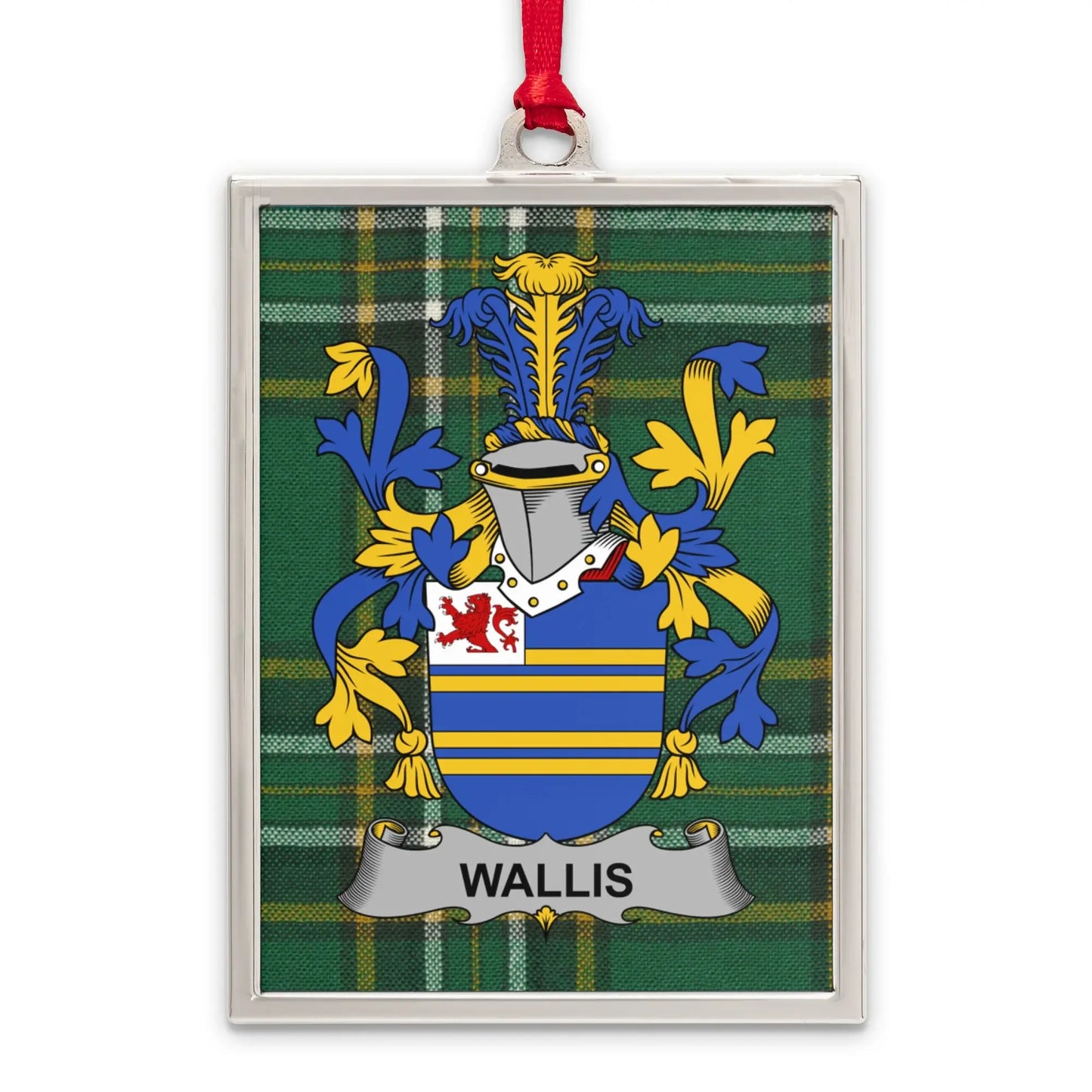 Wallis Family Crest Green Plaid Design Rectangular product