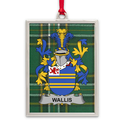 Wallis Family Crest Green Plaid Design Rectangular product