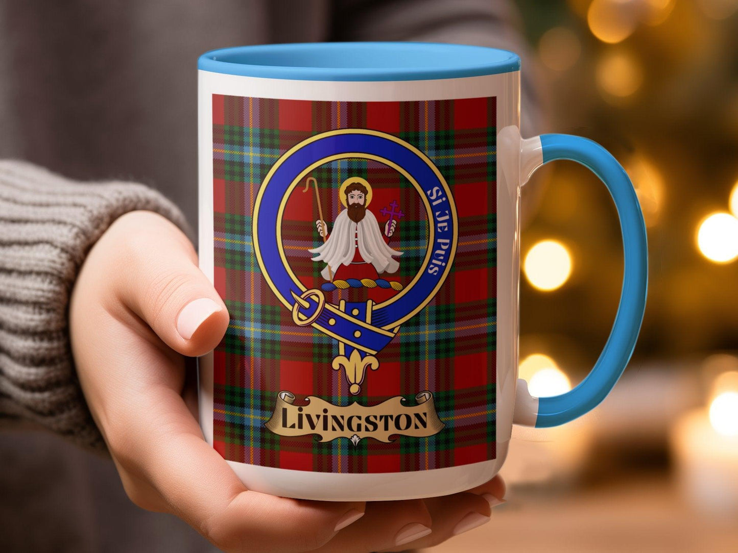 Livingston Scottish Clan Crest Plaid Tartan Design Mug - Living Stone Gifts