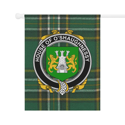 House of O'Shaughnessy Green Tartan Garden Flag