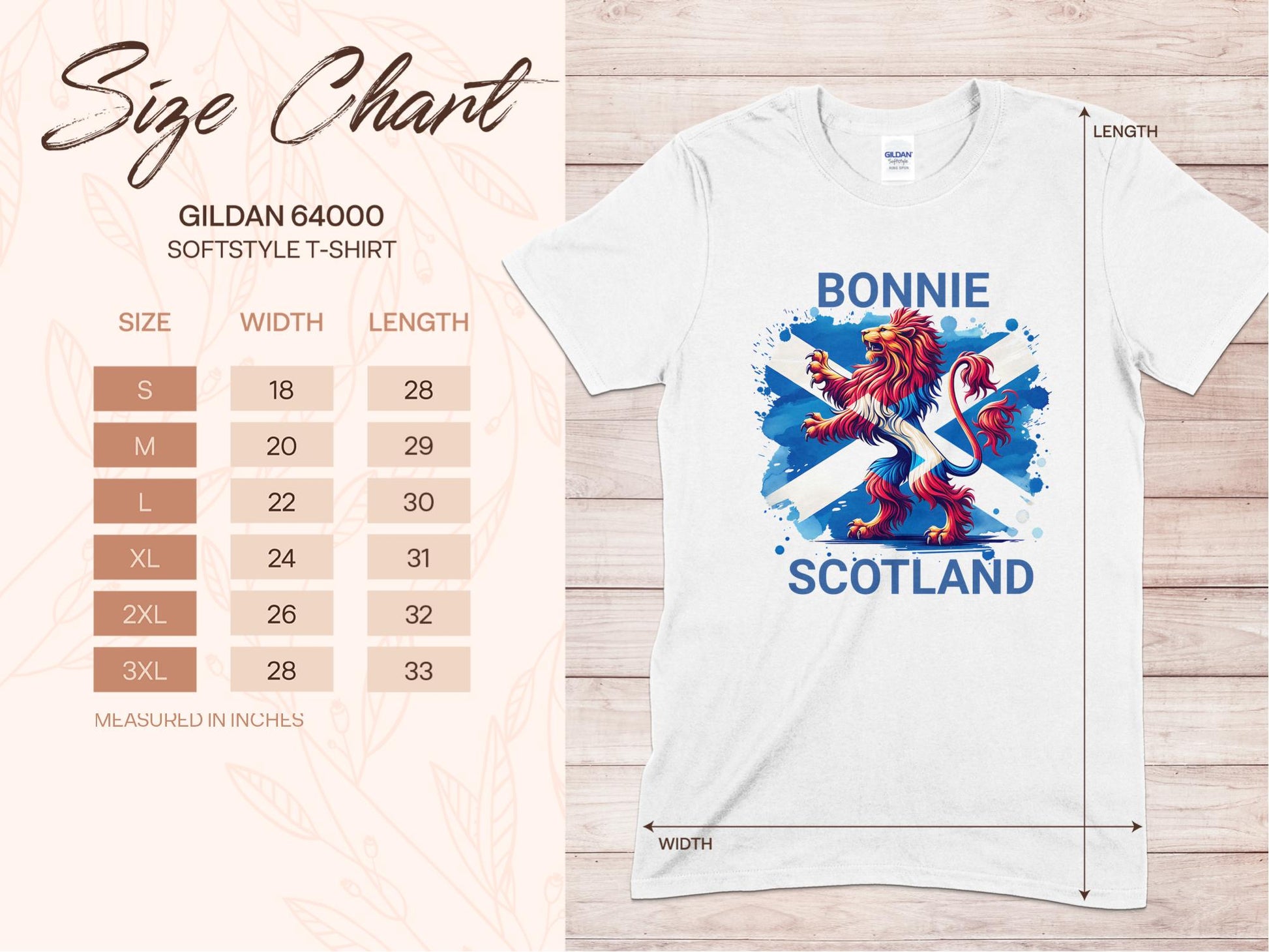 Bonnie Scotland Lion Vibrant Graphic Print T-Shirt - Living Stone Gifts