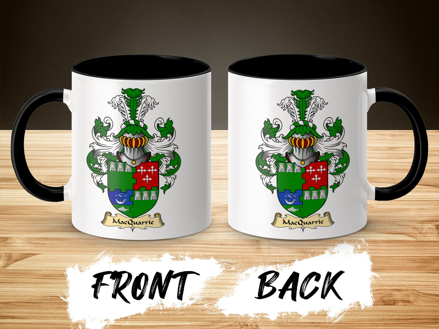 MacQuarrie Family Crest Coat of Arms Emblem Mug - Living Stone Gifts