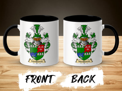 MacQuarrie Family Crest Coat of Arms Emblem Mug - Living Stone Gifts