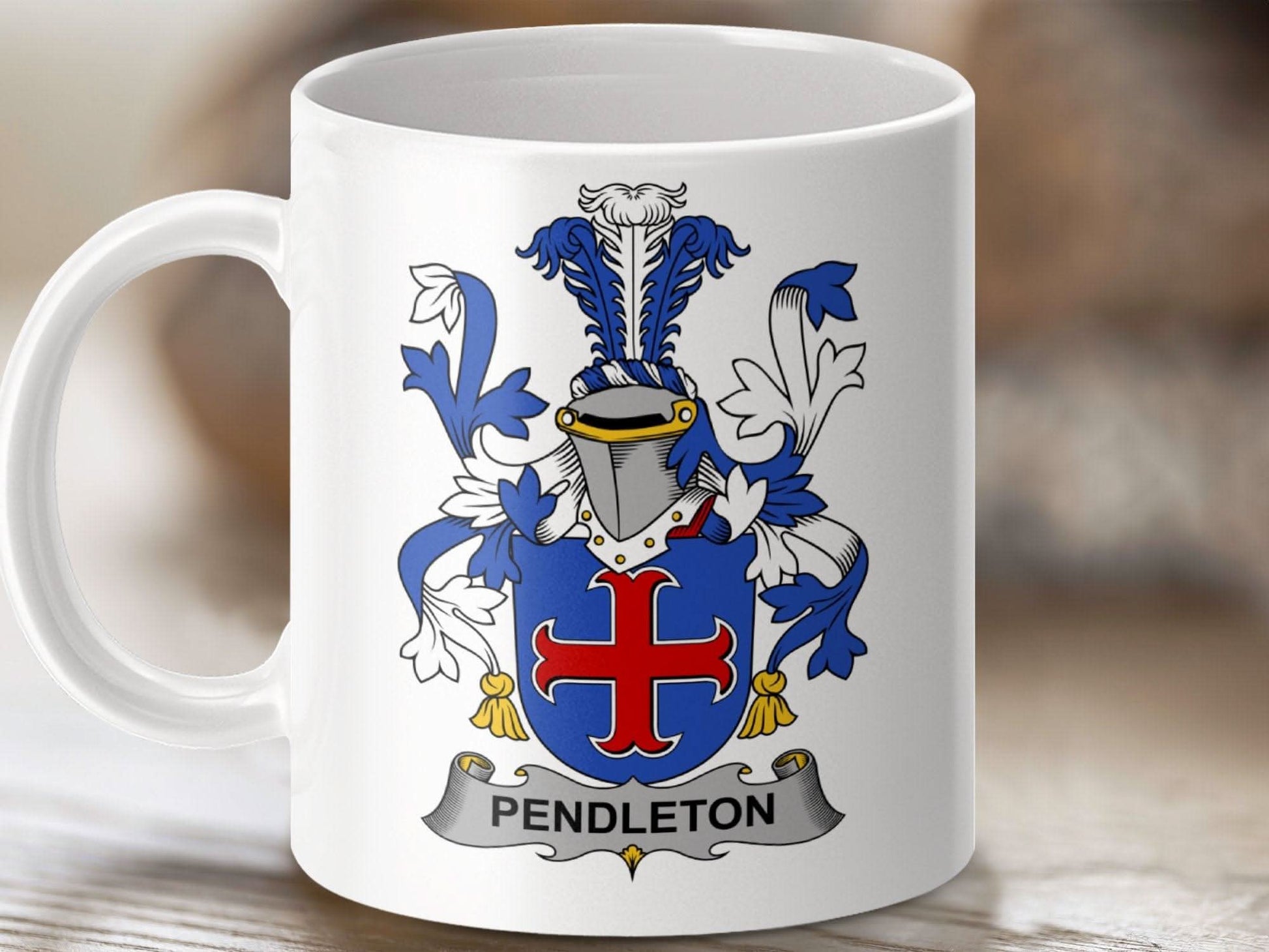 Pendleton Family Crest Coat of Arms Mug - Celtic Ancestry Gifts