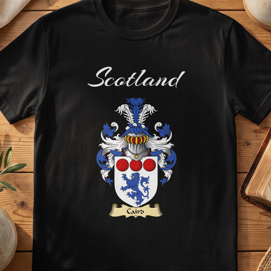 Caird Scottish family shield T-shirt in Black