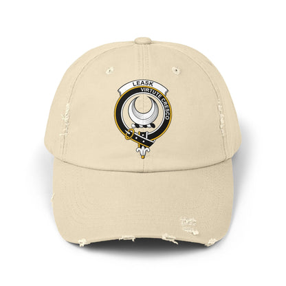 Leask Clan Crest Scottish Distressed Baseball Cap - Celtic Ancestry Gifts