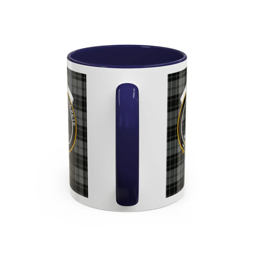 Glen clan crest mug shown in 11 oz and 15 oz sizes