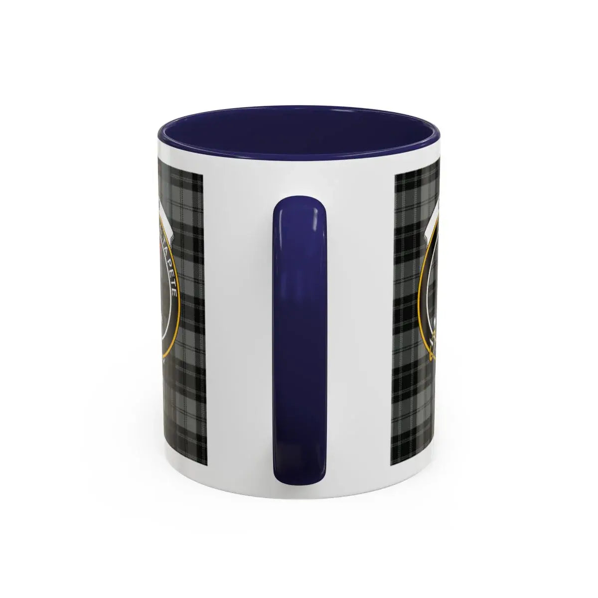 Glen clan crest mug shown in 11 oz and 15 oz sizes